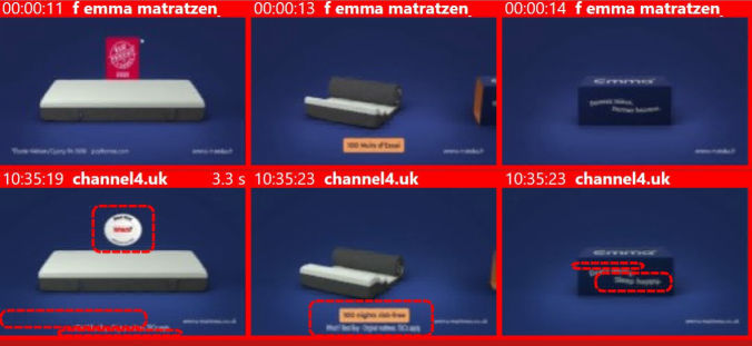 AdMon Difference Detection in TV advertisement
